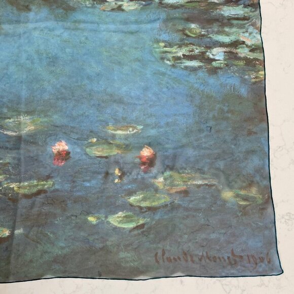 The Art Institute of Chicago 35" x 35" Claude Monet Print Fabric Scarf no tags - Picture 6 of 9